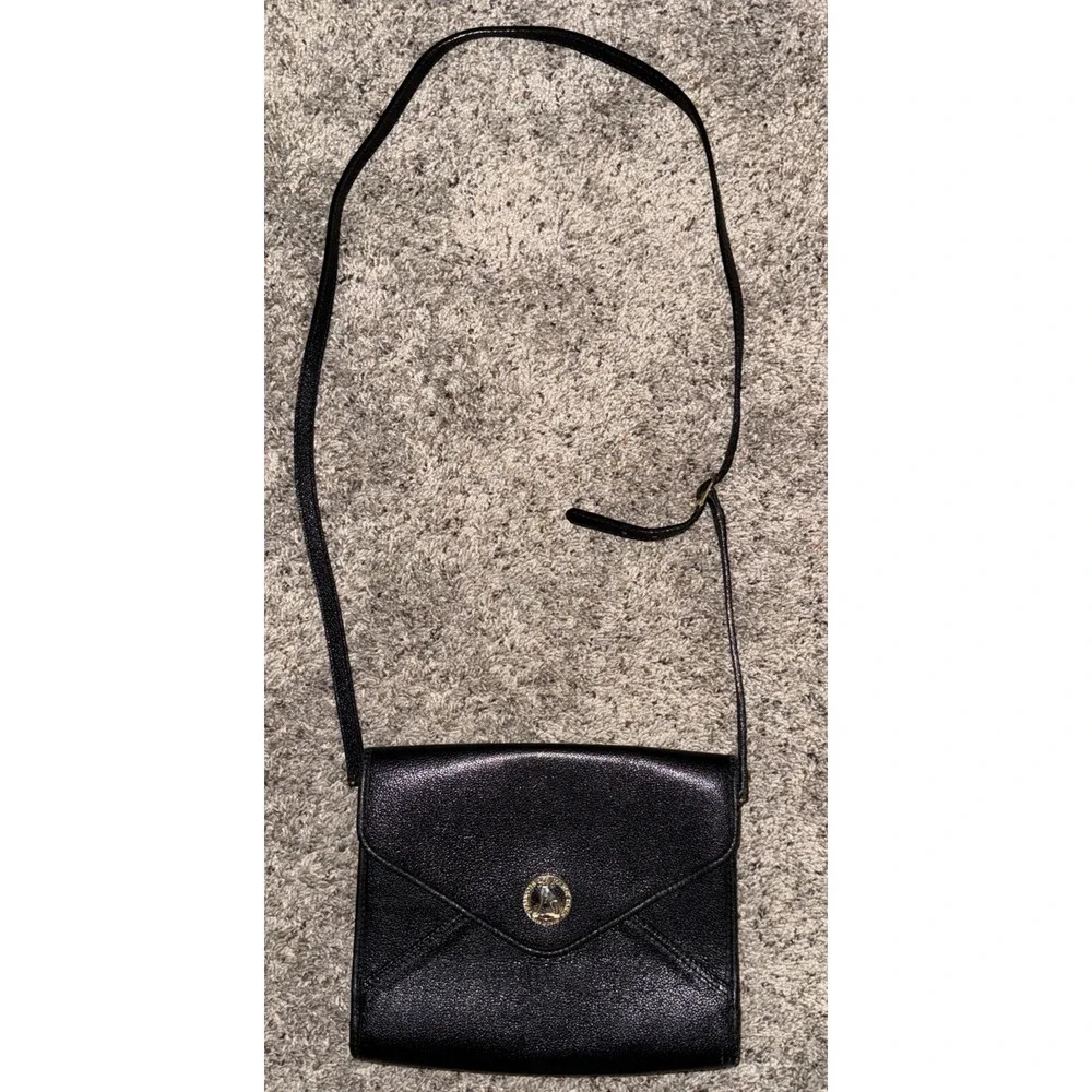 Vintage‎ Francois Marot Paris Leather Clutch / Shoulder Bag envelope style black